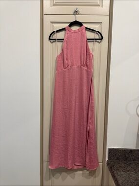 Zara Dusty Rose Halter Neck Maxi Dress